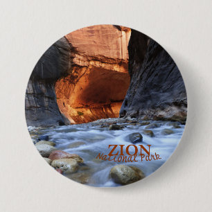 Macaron Rond 7,6 Cm Le parc national de Zion, Zion rétrécit le Pin de