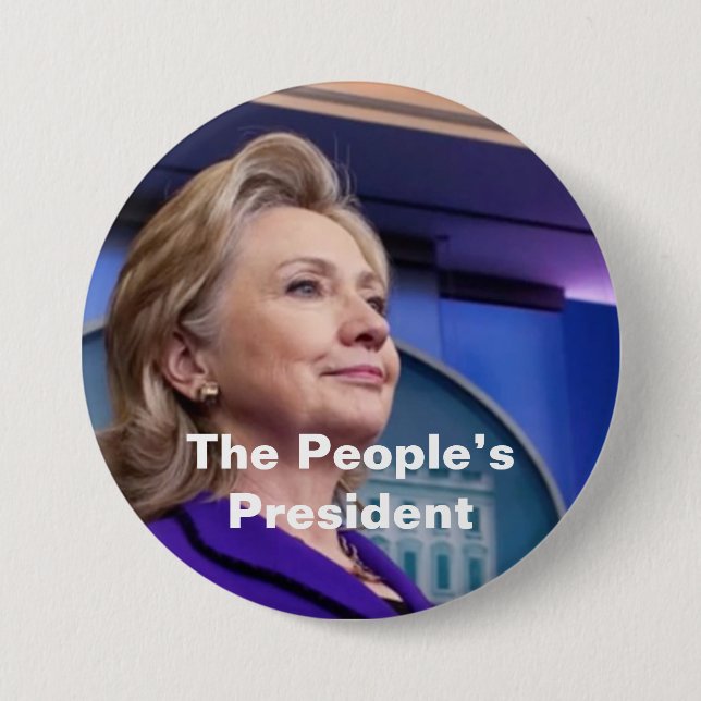 Macaron Rond 7,6 Cm Le président des personnes : Hillary 2016 (Devant)