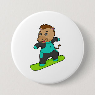 Macaron Rond 7,6 Cm Le snowboarder de Horse