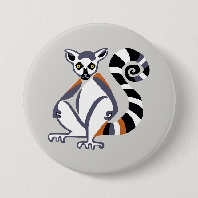 Macaron Rond 7,6 Cm Lemur - bouton (Devant)
