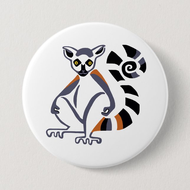 Macaron Rond 7,6 Cm Lemur - bouton (Devant)