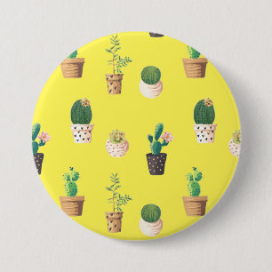 Macaron Rond 7,6 Cm Les cactus succulents du désert vert dans les pot