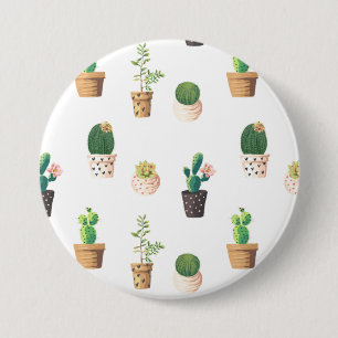 Macaron Rond 7,6 Cm Les cactus succulents du désert vert dans les pot