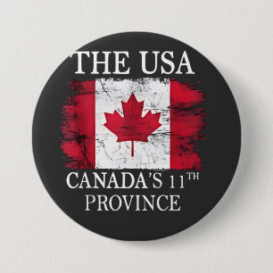 Macaron Rond 7,6 Cm Les États-Unis, la 11e province du Canada Canada A
