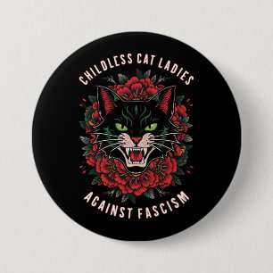 Macaron Rond 7,6 Cm Les femmes de chat sans enfants contre le fascisme