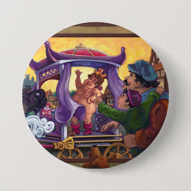 Macaron Rond 7,6 Cm Les nouveaux vêtements de l'empereur (Devant)