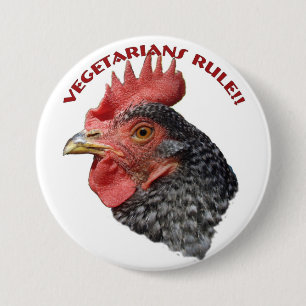 Macaron Rond 7,6 Cm Les végétariens dominent ! -Badge