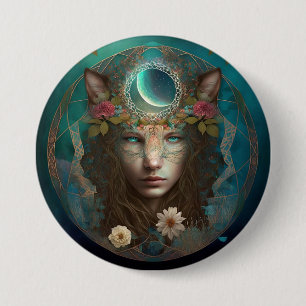 Macaron Rond 7,6 Cm L'Esprit Animal L'Art Imaginaire Mystique
