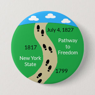 Macaron Rond 7,6 Cm L'État de New York - La voie de la liberté