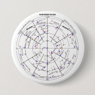 Macaron Rond 7,6 Cm L'étoile du Nord de l'astronomie de navigation