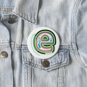 Macaron Rond 7,6 Cm Lettre couleur Abstraite E