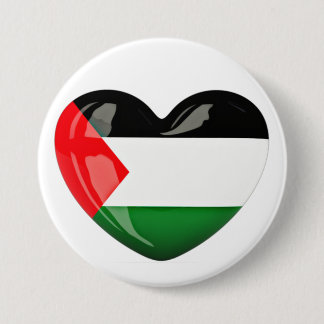 Macaron Rond 7,6 Cm Libérez la Palestine. Drapeau palestinien en forme