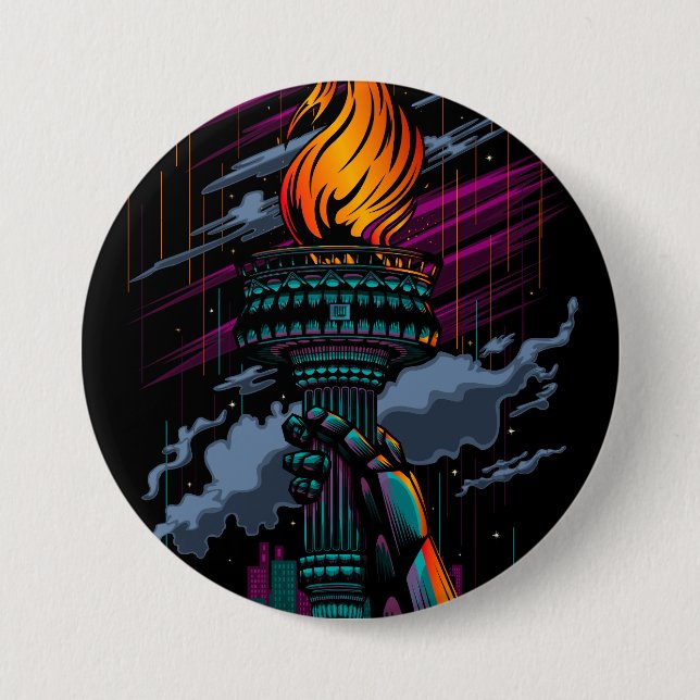 Macaron Rond 7,6 Cm Liberté (Devant)