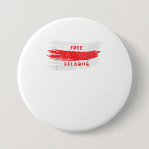 Macaron Rond 7,6 Cm Libre Biélorussie Vintage Blanc Rouge Vieux Drapea