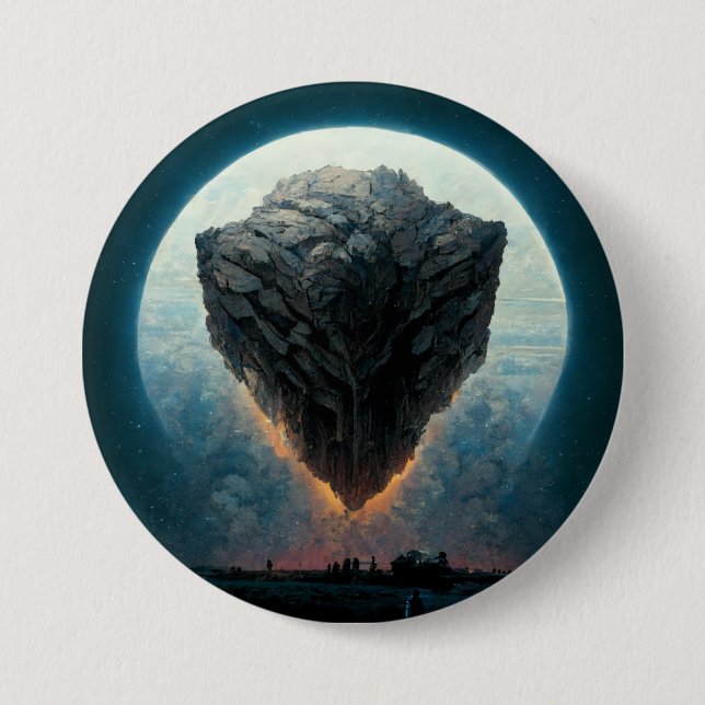 Macaron Rond 7,6 Cm L'Imaginaire Monolithe Sci-Fi Art (Devant)