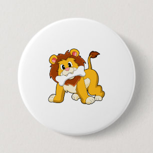 Macaron Rond 7,6 Cm Lion avec os