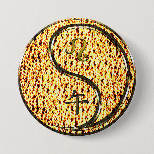 Macaron Rond 7,6 Cm Lion & Cheval de Feu