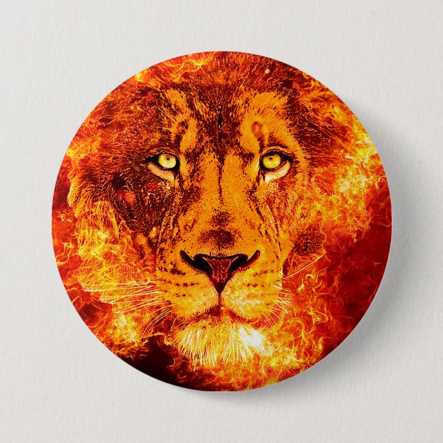 Macaron Rond 7,6 Cm Lion flamand de Judah (Devant)