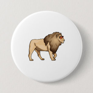 Macaron Rond 7,6 Cm Lion Lunettes de soleil