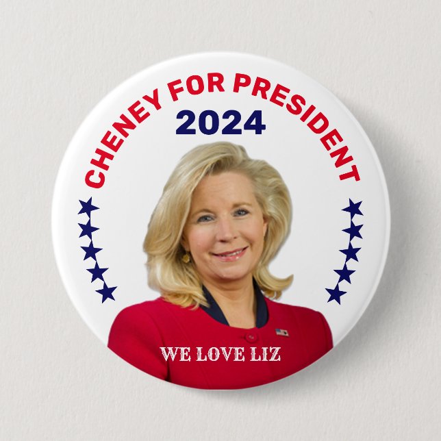 Macaron Rond 7,6 Cm Liz Cheney, président (Devant)
