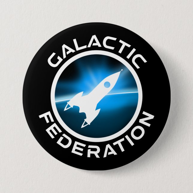 Macaron Rond 7,6 Cm Logo de la Fédération galactique (Devant)