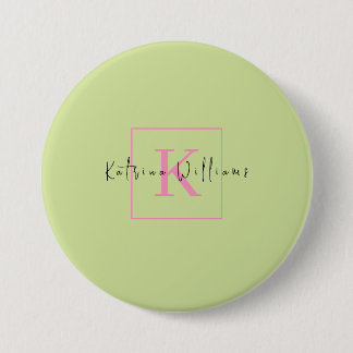 Macaron Rond 7,6 Cm Logo de marque professionnelle Lime vert rose Mono