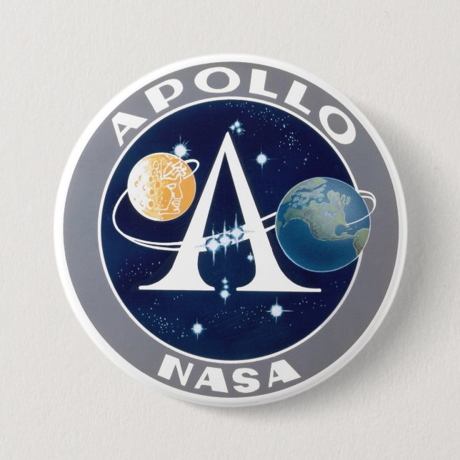 Macaron Rond 7,6 Cm Logo de programme Apollo (Devant)