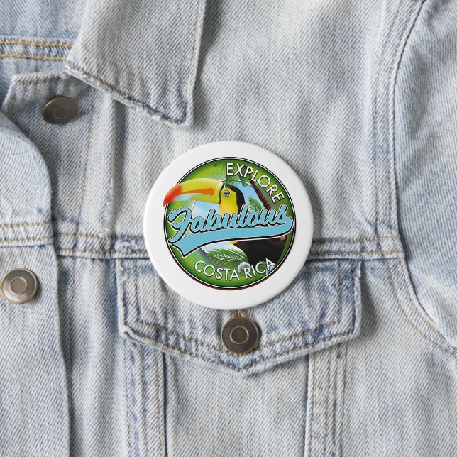 Macaron Rond 7,6 Cm Logo Explorez Costa Rica fabuleuse (En situation)