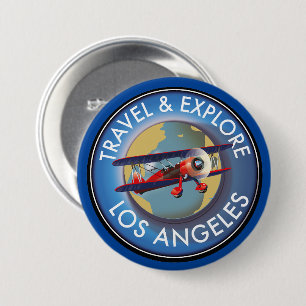 Macaron Rond 7,6 Cm Logo Explorez Los Angeles