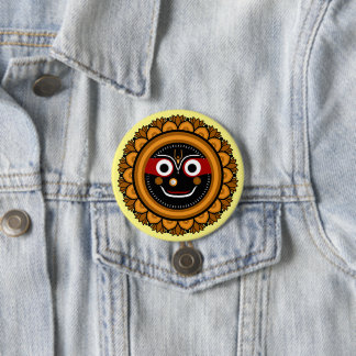 Macaron Rond 7,6 Cm Lord Jagannath Dévotion - Hare Krishna