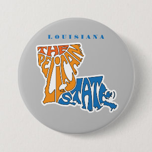 Macaron Rond 7,6 Cm Louisiane surnom Word Art