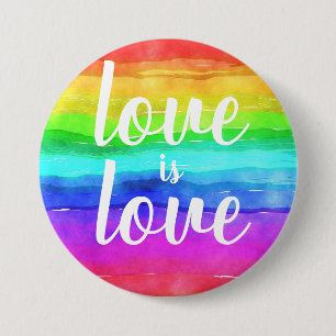 Macaron Rond 7,6 Cm Love is Love Bold Gay pride Rainbow Button