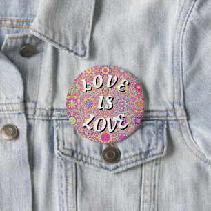 Macaron Rond 7,6 Cm Love Is Love Pride Button
