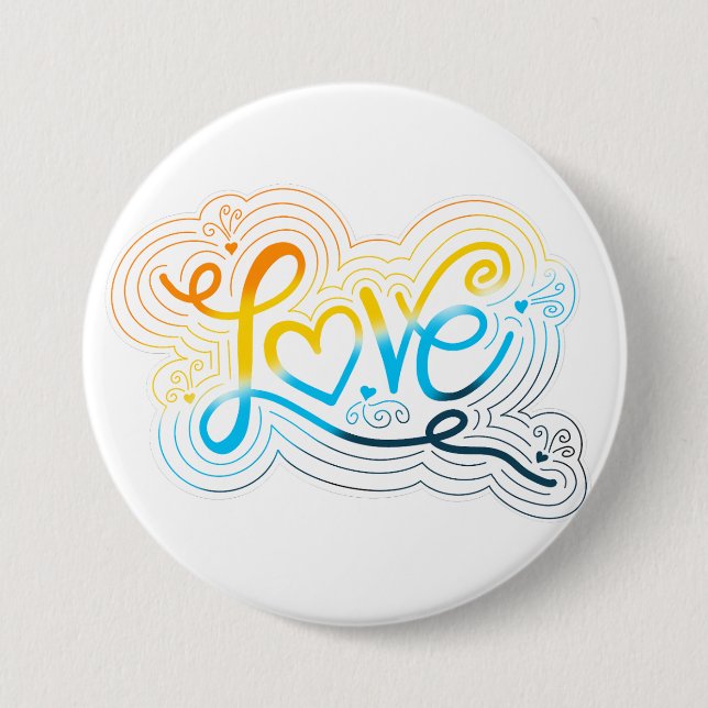 Macaron Rond 7,6 Cm Love Swirl Doodle AroAce Pride Drapeau (Devant)