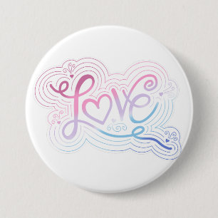 Macaron Rond 7,6 Cm Love Swirl Doodle Bigender Fierté Drapeau
