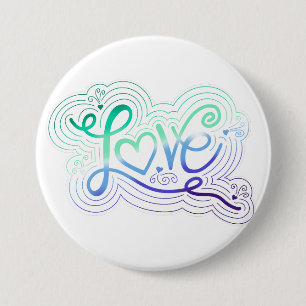 Macaron Rond 7,6 Cm Love Swirl Doodle Gay Hommes Fierté Drapeau
