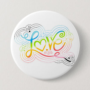 Macaron Rond 7,6 Cm Love Swirl Doodle Queer Pride Drapeau