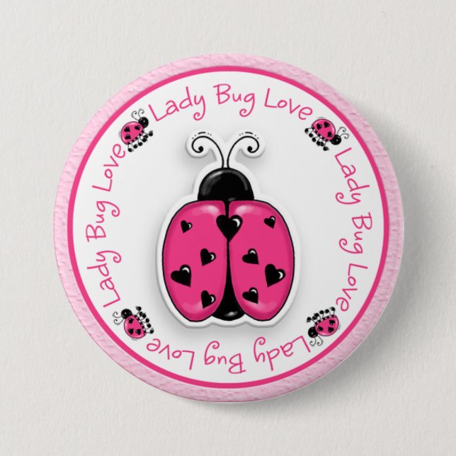 Macaron Rond 7,6 Cm Lucky Ladybug - SRF (Devant)