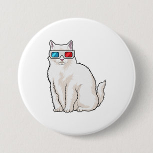 Macaron Rond 7,6 Cm Lunettes de chat