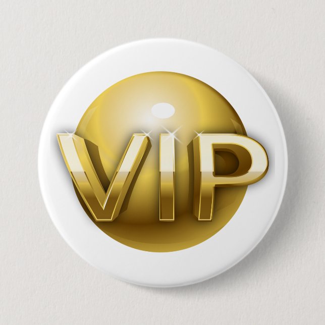 Macaron Rond 7,6 Cm Luxury 3D Gold VIP Emblem (Devant)