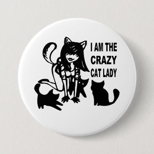 Macaron Rond 7,6 Cm Madame folle Button de chat