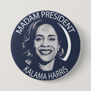 Macaron Rond 7,6 Cm Madame la Présidente Kamala Harris