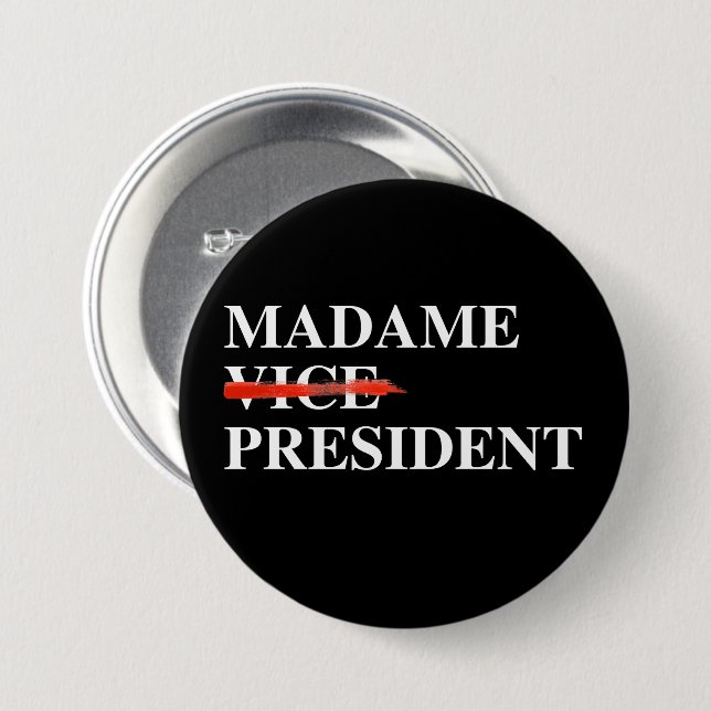 Macaron Rond 7,6 Cm Madame Vice-présidente (Devant & derrière)