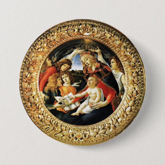 Macaron Rond 7,6 Cm Madonna du Magnificat (Devant)