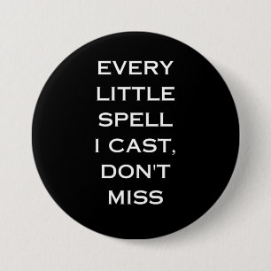 Macaron Rond 7,6 Cm Magie de Manifestation Citation Noire, Design Mini