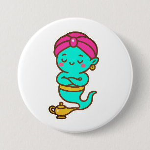 Macaron Rond 7,6 Cm Magique Kawaii Djinn - Neon Spirit