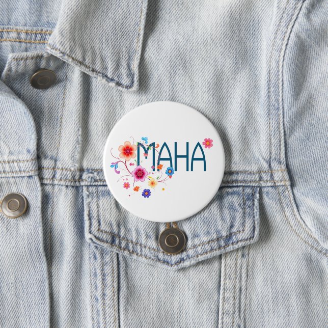 Macaron Rond 7,6 Cm MAHA Floral (En situation)