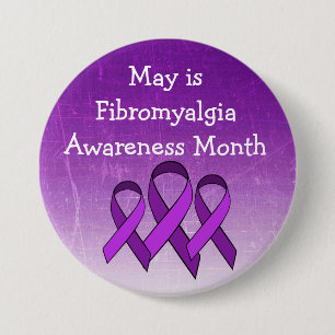 Macaron Rond 7,6 Cm Mai est le bouton Fibromyalgie