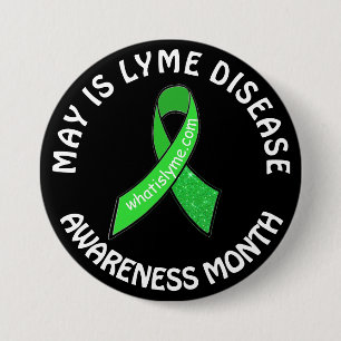 Macaron Rond 7,6 Cm Mai est Lyme Maladie Mois de sensibilisation Ruban