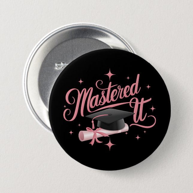 Macaron Rond 7,6 Cm Maîtrise Il Maîtrise Diplômé MBA (Devant & derrière)